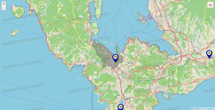 長崎県のかめやの店舗地図