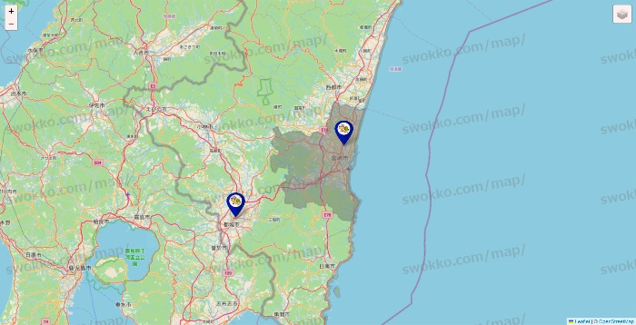 宮崎県のかめやの店舗地図