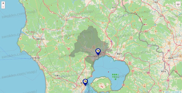 鹿児島県のかめやの店舗地図