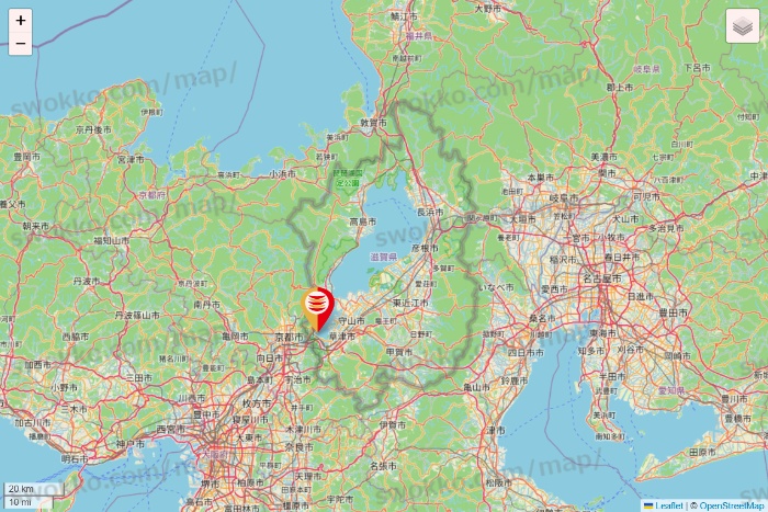 滋賀県のかっぱ寿司の店舗地図