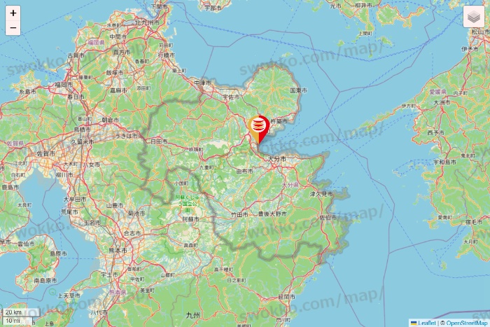 大分県のかっぱ寿司の店舗地図