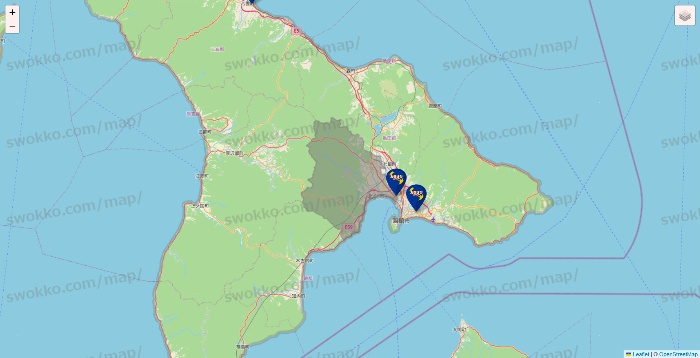 北海道のカラオケBanBanの店舗地図