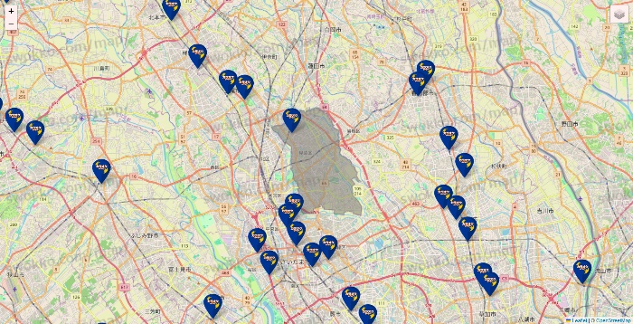 埼玉県のカラオケBanBanの店舗地図