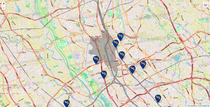 埼玉県のカラオケBanBanの店舗地図