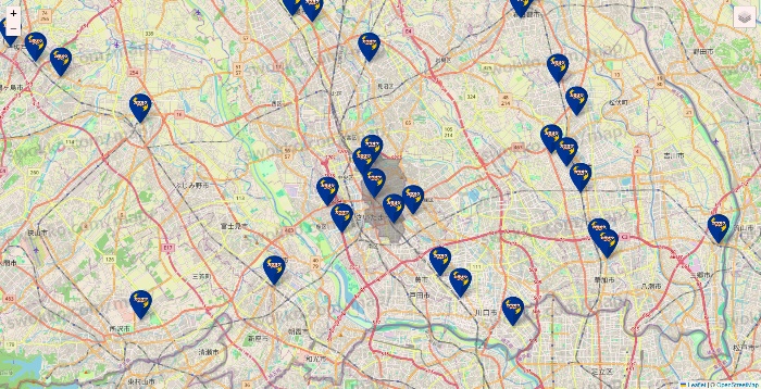 埼玉県のカラオケBanBanの店舗地図