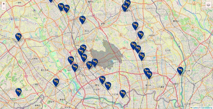 埼玉県のカラオケBanBanの店舗地図