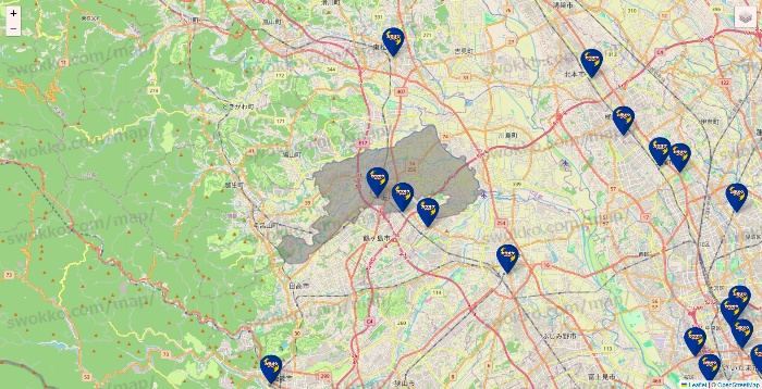埼玉県のカラオケBanBanの店舗地図