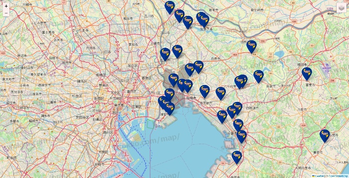 千葉県のカラオケBanBanの店舗地図