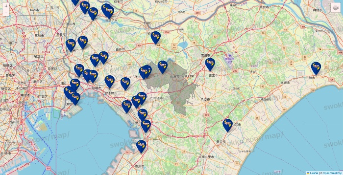 千葉県のカラオケBanBanの店舗地図