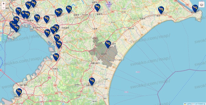 千葉県のカラオケBanBanの店舗地図