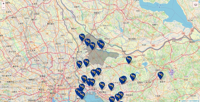 千葉県のカラオケBanBanの店舗地図