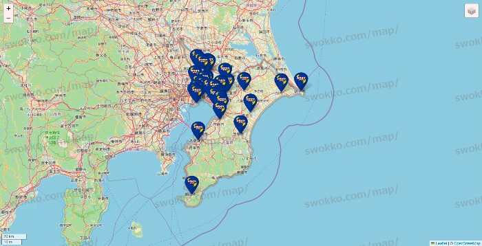 千葉県のカラオケBanBanの店舗地図