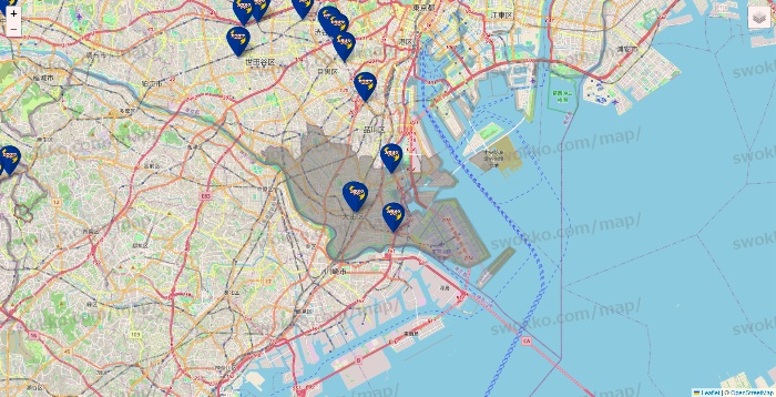 東京都のカラオケBanBanの店舗地図