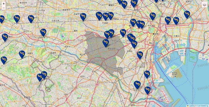 東京都のカラオケBanBanの店舗地図