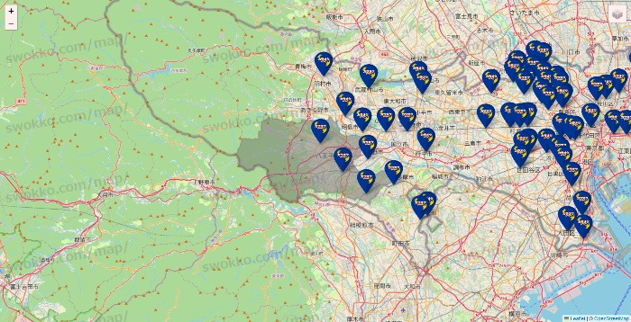 東京都のカラオケBanBanの店舗地図