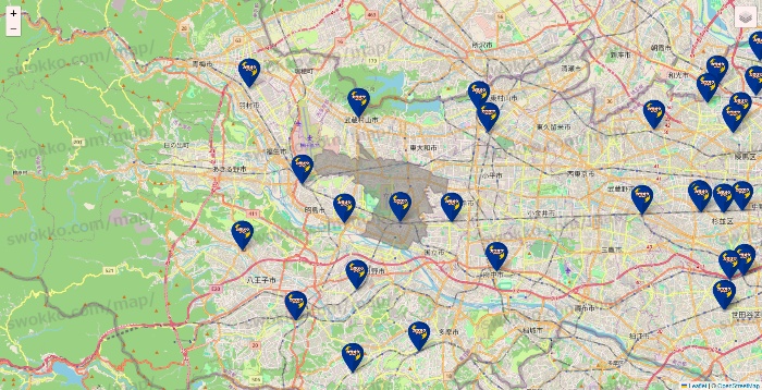 東京都のカラオケBanBanの店舗地図