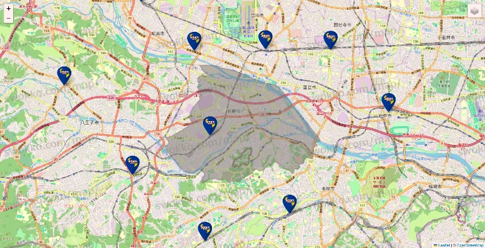 東京都のカラオケBanBanの店舗地図