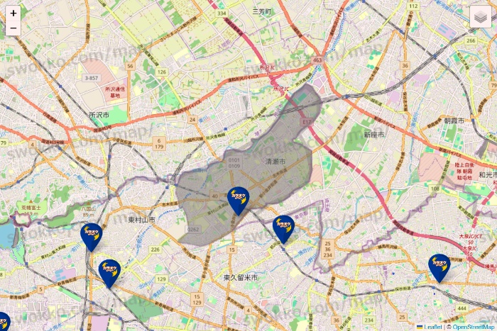 東京都のカラオケBanBanの店舗地図