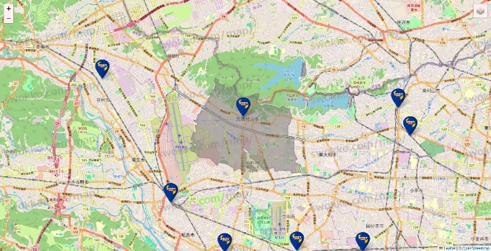 東京都のカラオケBanBanの店舗地図