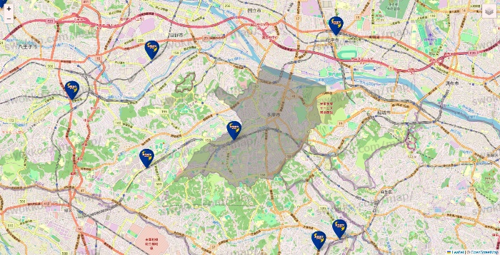 東京都のカラオケBanBanの店舗地図