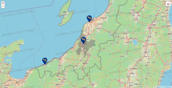 新潟県のカラオケBanBanの店舗地図