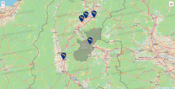 長野県のカラオケBanBanの店舗地図