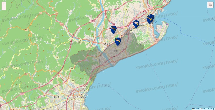 静岡県のカラオケBanBanの店舗地図