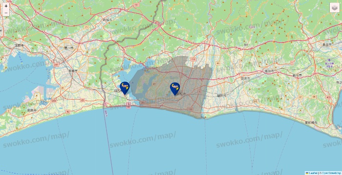 静岡県のカラオケBanBanの店舗地図