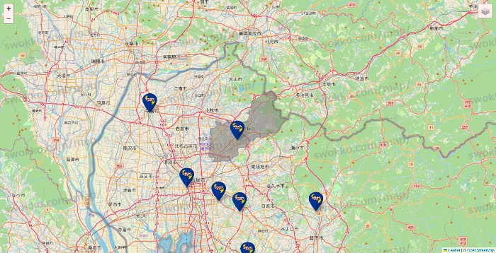 愛知県のカラオケBanBanの店舗地図