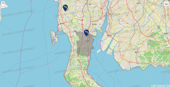 愛知県のカラオケBanBanの店舗地図