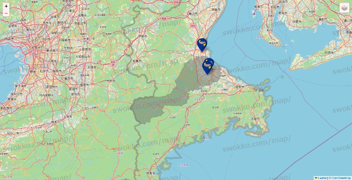 三重県のカラオケBanBanの店舗地図