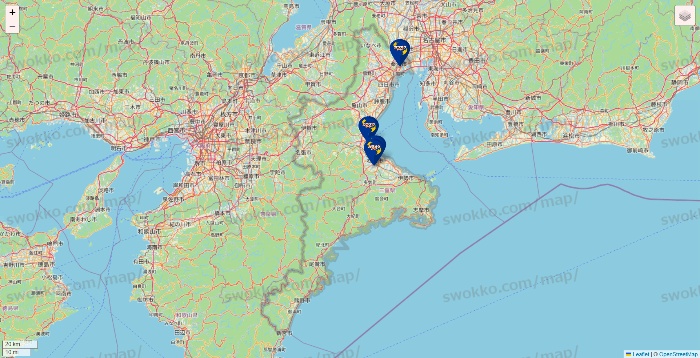 三重県のカラオケBanBanの店舗地図