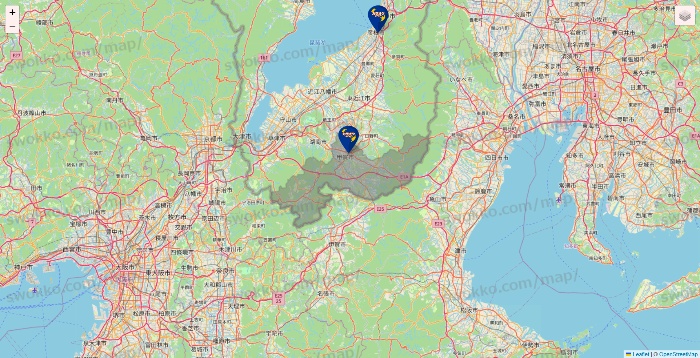 滋賀県のカラオケBanBanの店舗地図