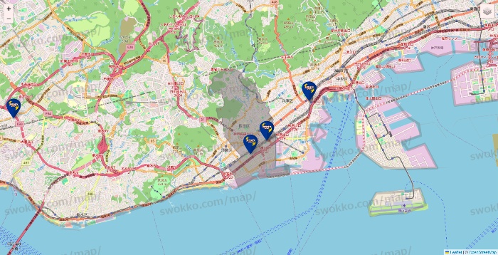 兵庫県のカラオケBanBanの店舗地図