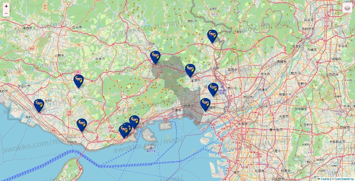 兵庫県のカラオケBanBanの店舗地図