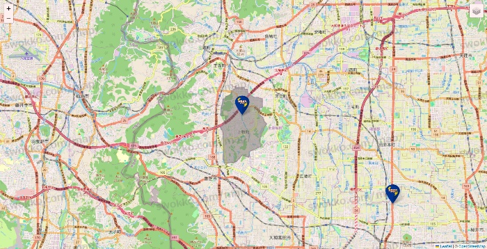 奈良県のカラオケBanBanの店舗地図