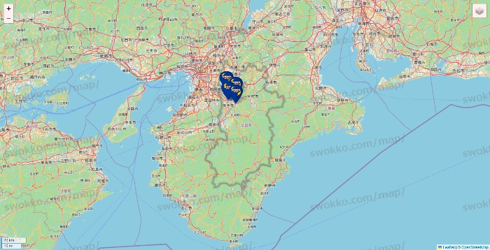 奈良県のカラオケBanBanの店舗地図