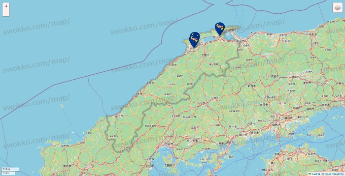 島根県のカラオケBanBanの店舗地図