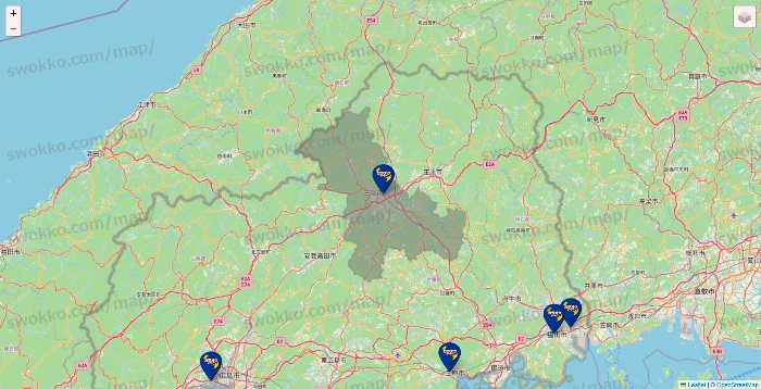 広島県のカラオケBanBanの店舗地図