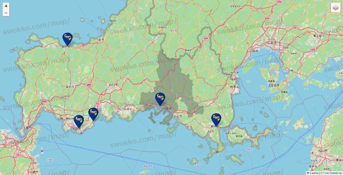 山口県のカラオケBanBanの店舗地図