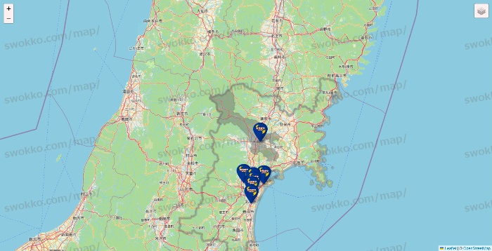宮城県のカラオケBanBanの店舗地図