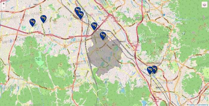 福岡県のカラオケBanBanの店舗地図