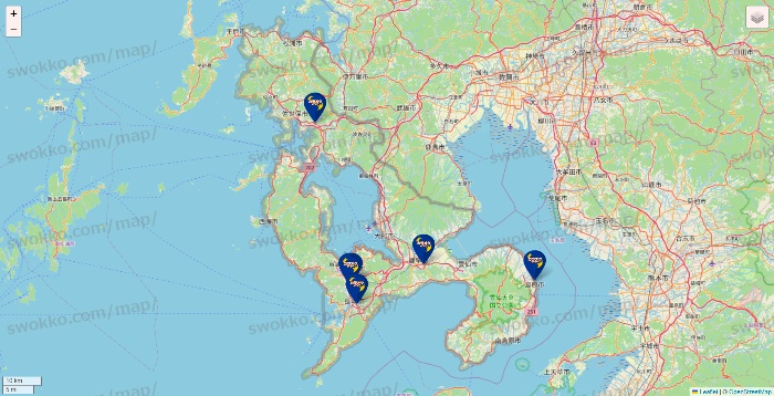 長崎県のカラオケBanBanの店舗地図