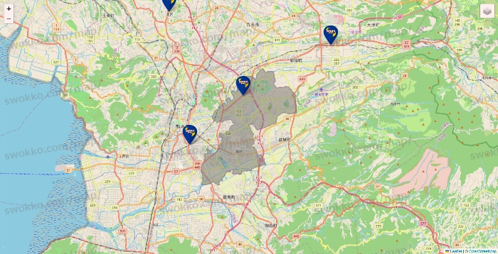 熊本県のカラオケBanBanの店舗地図