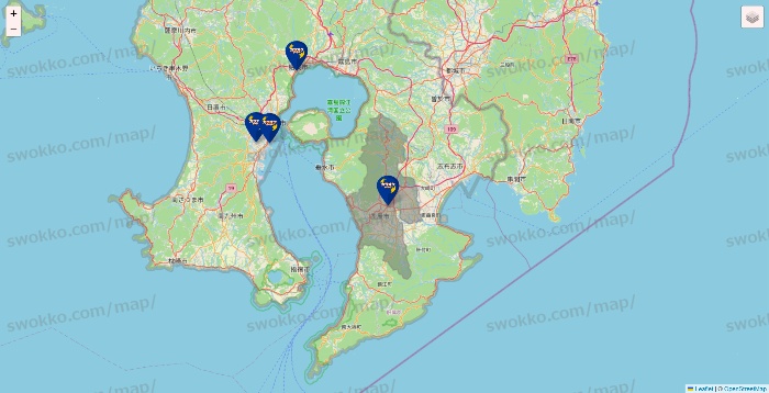 鹿児島県のカラオケBanBanの店舗地図