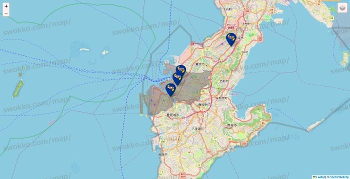 沖縄県のカラオケBanBanの店舗地図