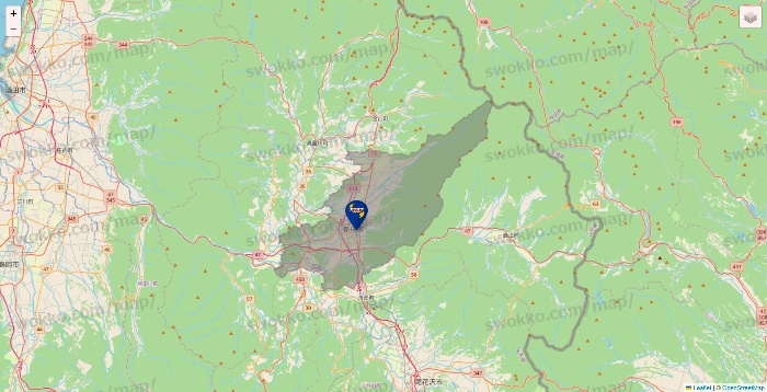 山形県のカラオケBanBanの店舗地図
