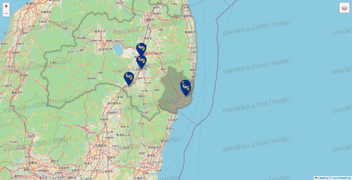 福島県のカラオケBanBanの店舗地図