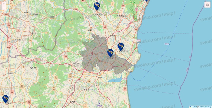 茨城県のカラオケBanBanの店舗地図