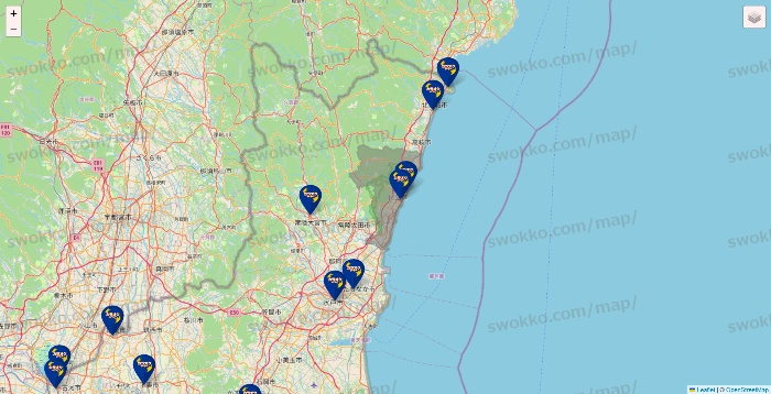 茨城県のカラオケBanBanの店舗地図